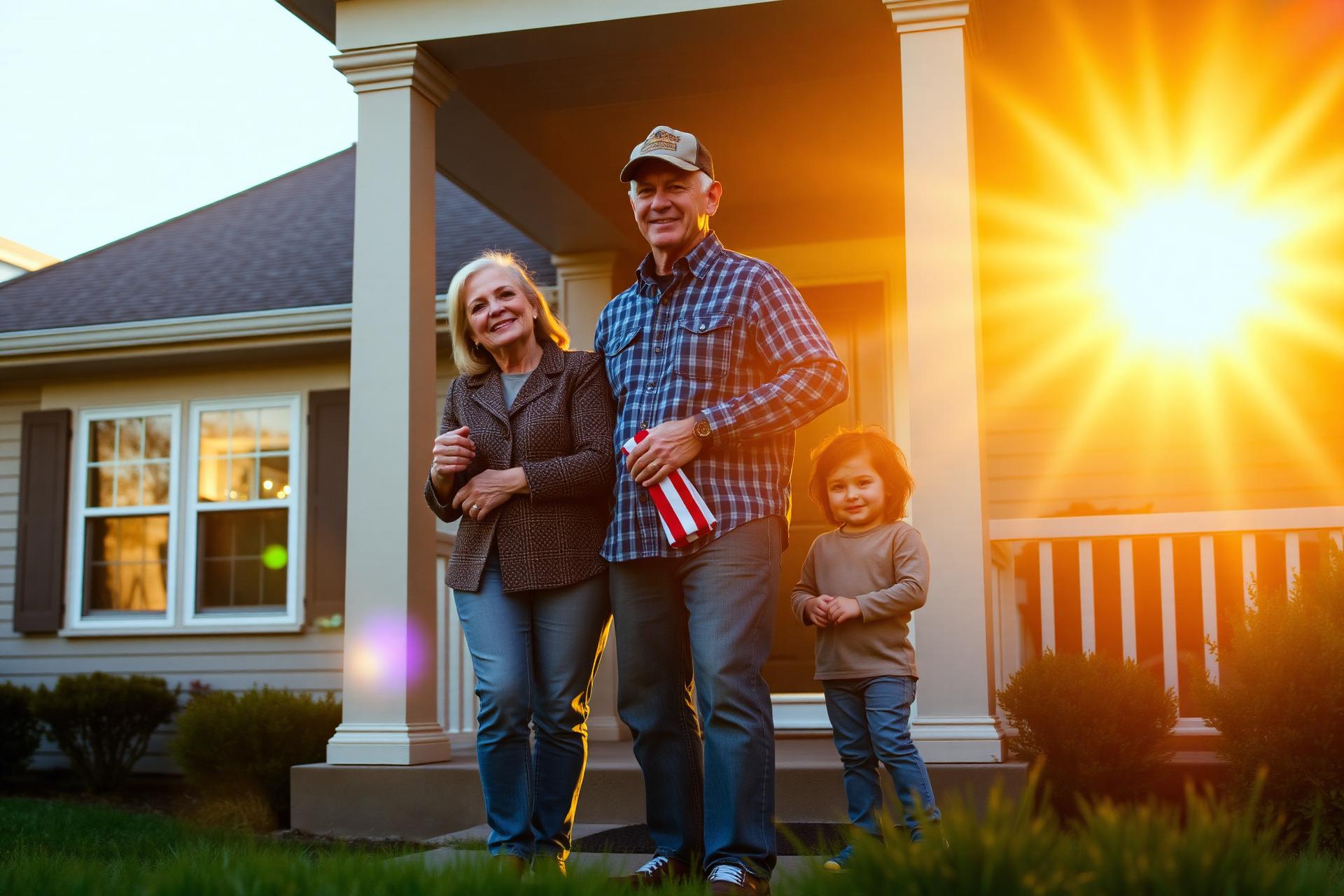 A family together during golden hour